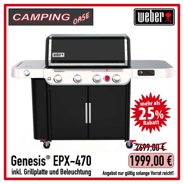 Weber Genesis EPX-470 Smarter Gasgrill mit großer Grillplatte